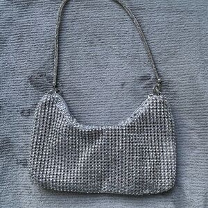 Silver Beaded Women's Bag